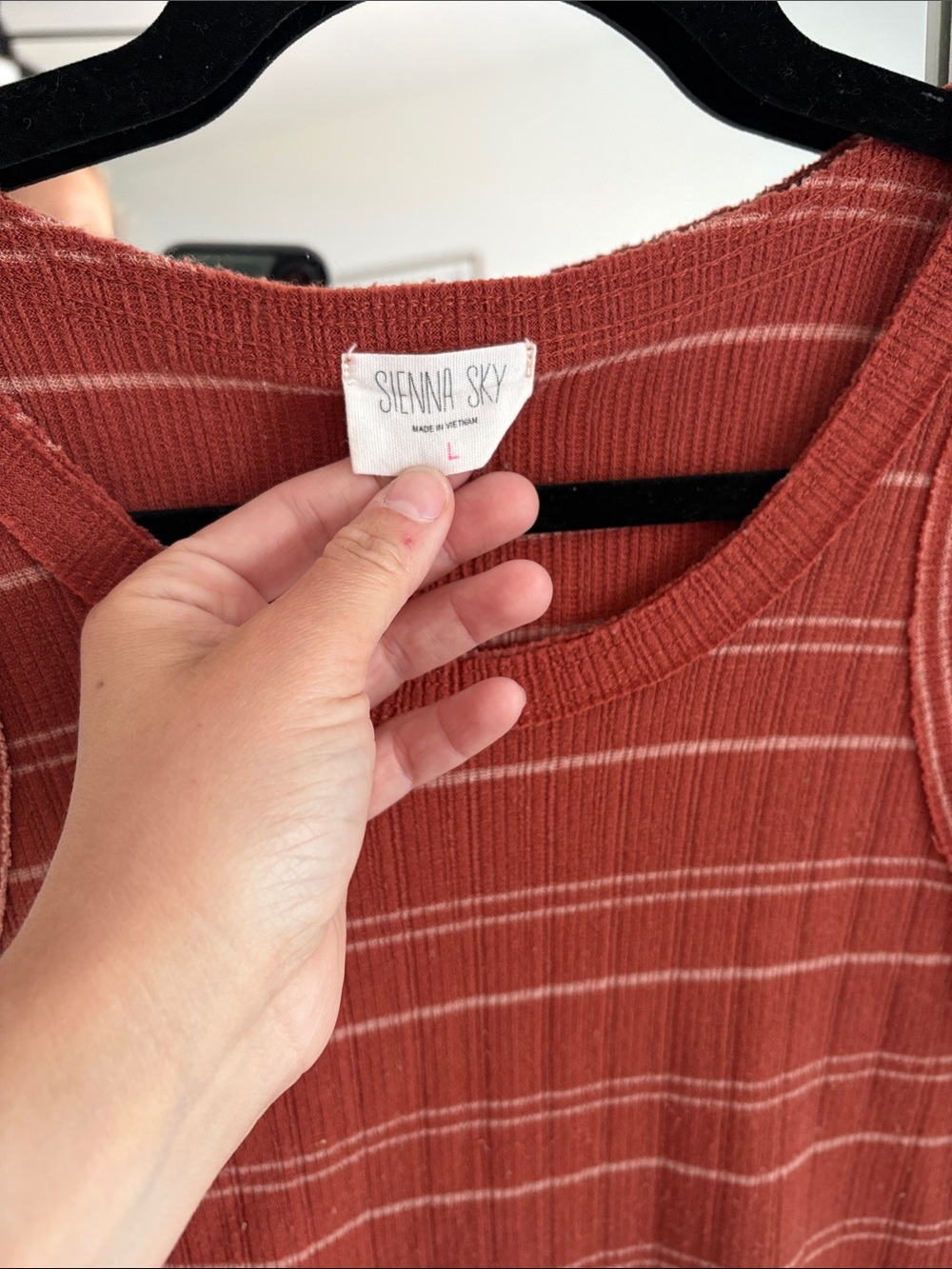 Sienna Sky Rust-Striped Ribbed Tank - Picture 2 of 3